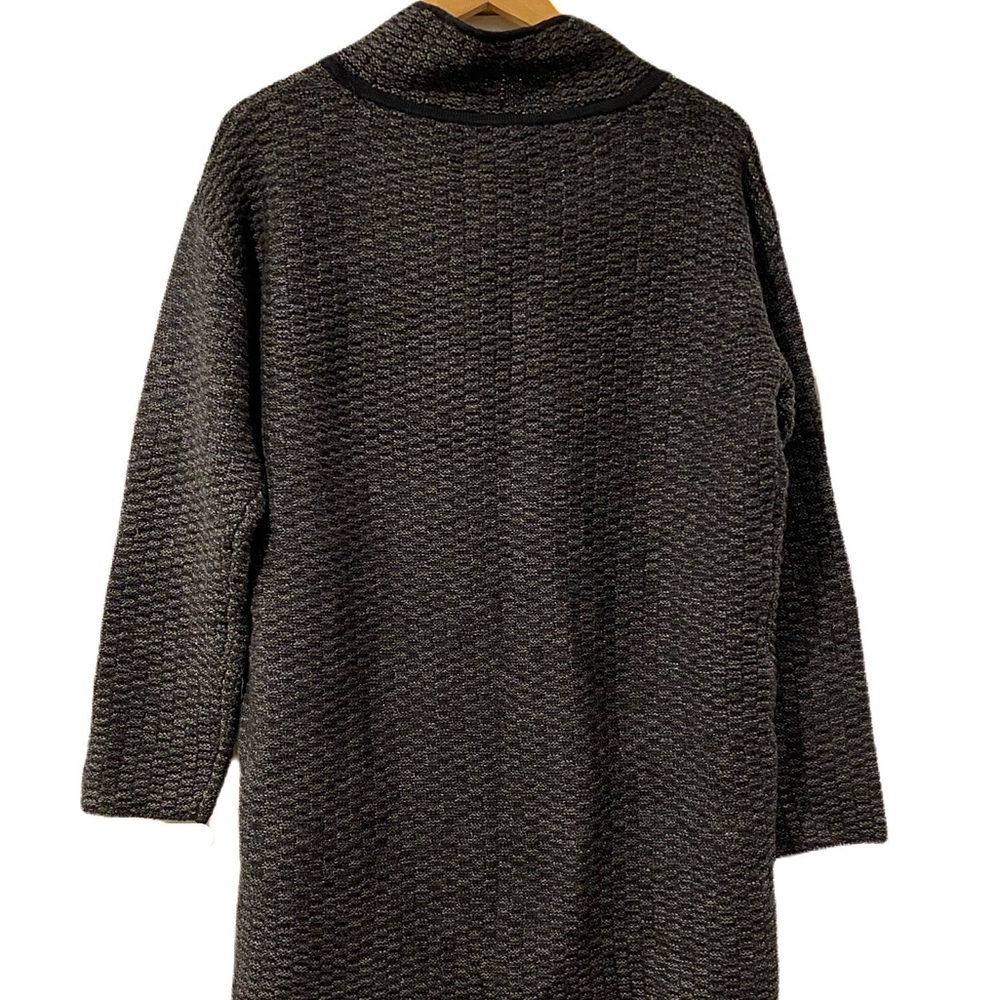 Nine West Gray & Black Wool Snap Top Sweater - Size Large - Picture 2 of 9